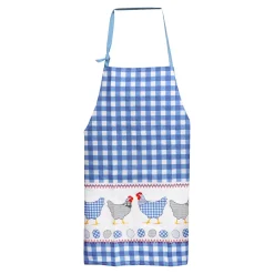 Küchentextilien-Set Schürze & Topflappen „Hühner“, 3-teilig