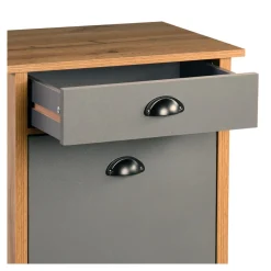 Küchenwagen mit Mülltrennsystem Eiche, grau