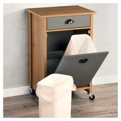 Küchenwagen mit Mülltrennsystem Eiche, grau