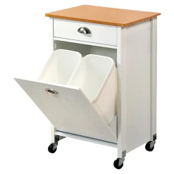 Küchenwagen mit Mülltrennsystem weiß