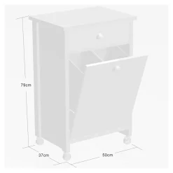 Küchenwagen mit Mülltrennsystem und Schublade