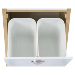 Küchenwagen mit Mülltrennsystem Eiche, weiß