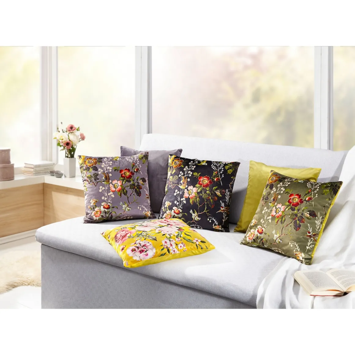 Kissenhülle "Samtoptik" grün