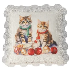 Kissenhülle „Weihnachtskatze“, 40x40 cm