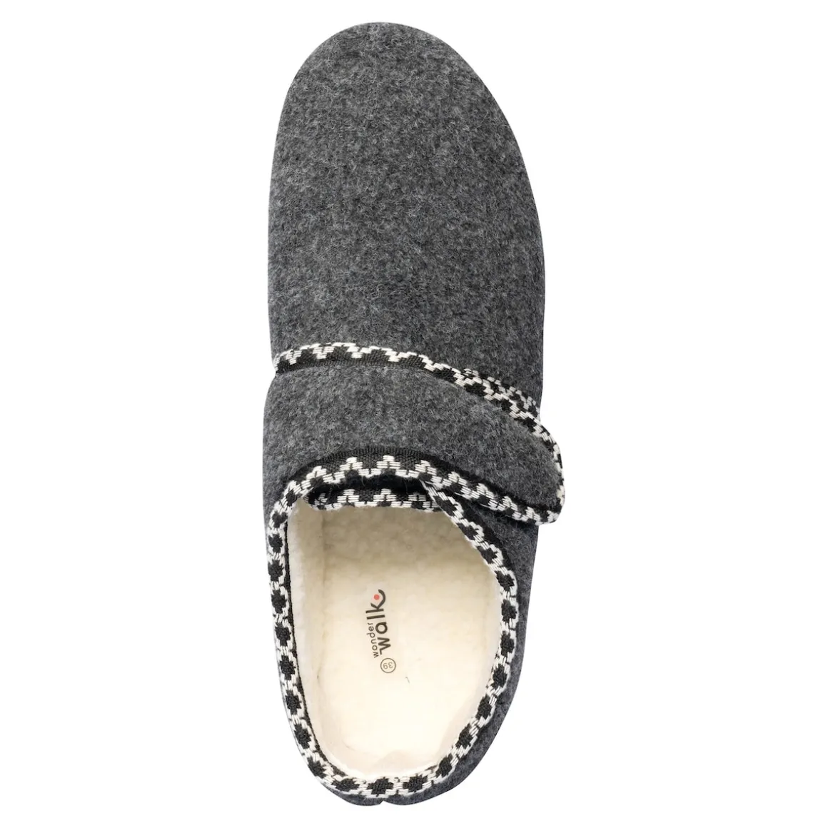 Klett-Hausschuh "Claudia" mit Wolle grau