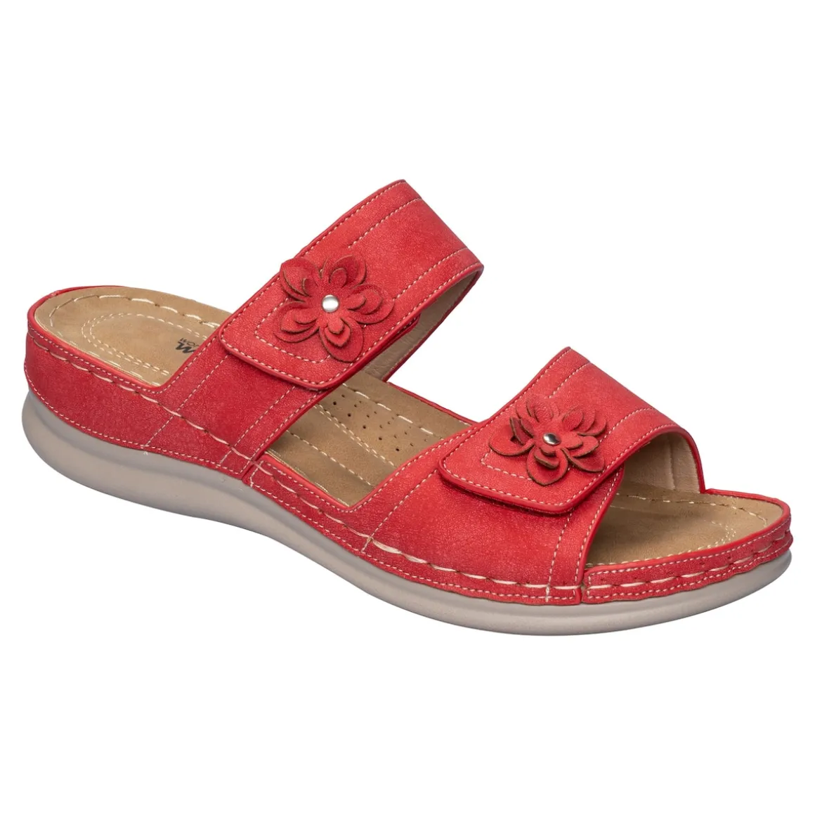 Klettpantolette „Annette" rot