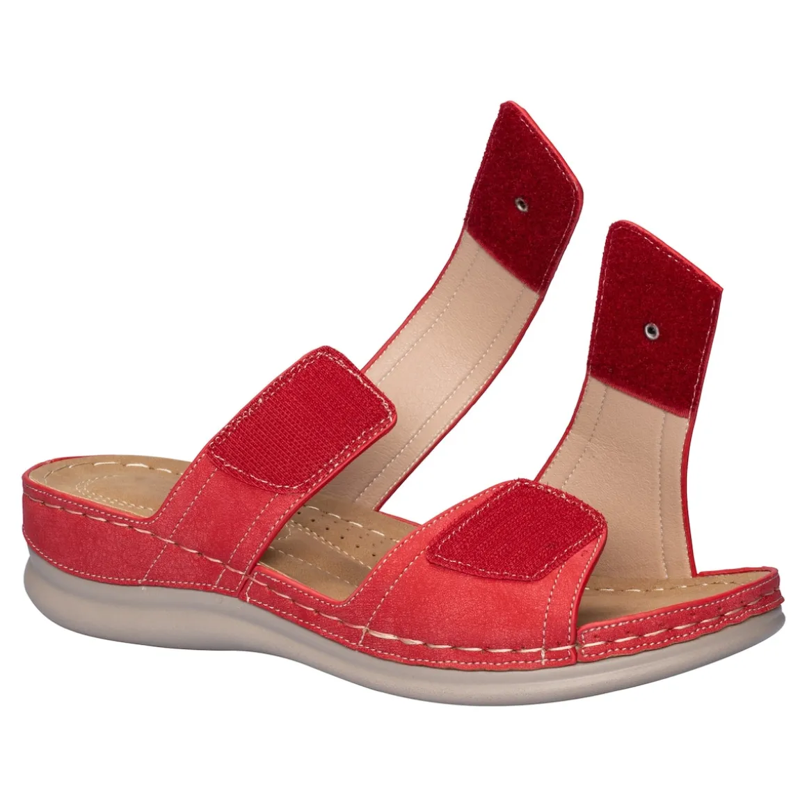 Klettpantolette „Annette" rot