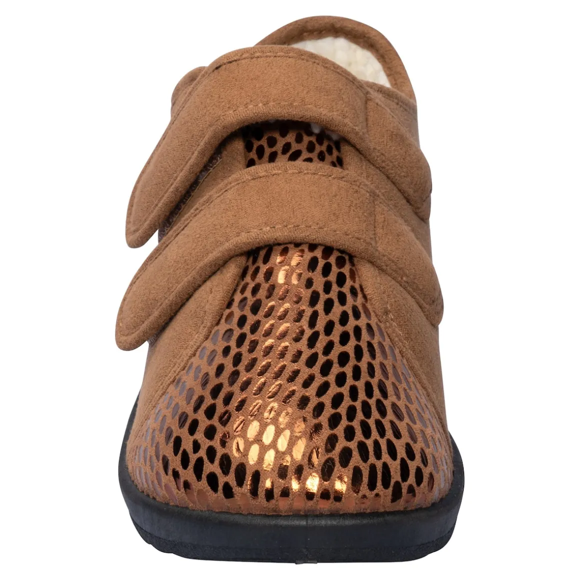 Klett-Pantolette "Petra" braun