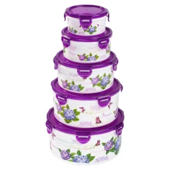 Klickdosen-Set "Hortensie", 5 Stück rund