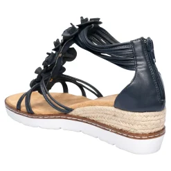 Knöchel-Sandalette "Blume" marine