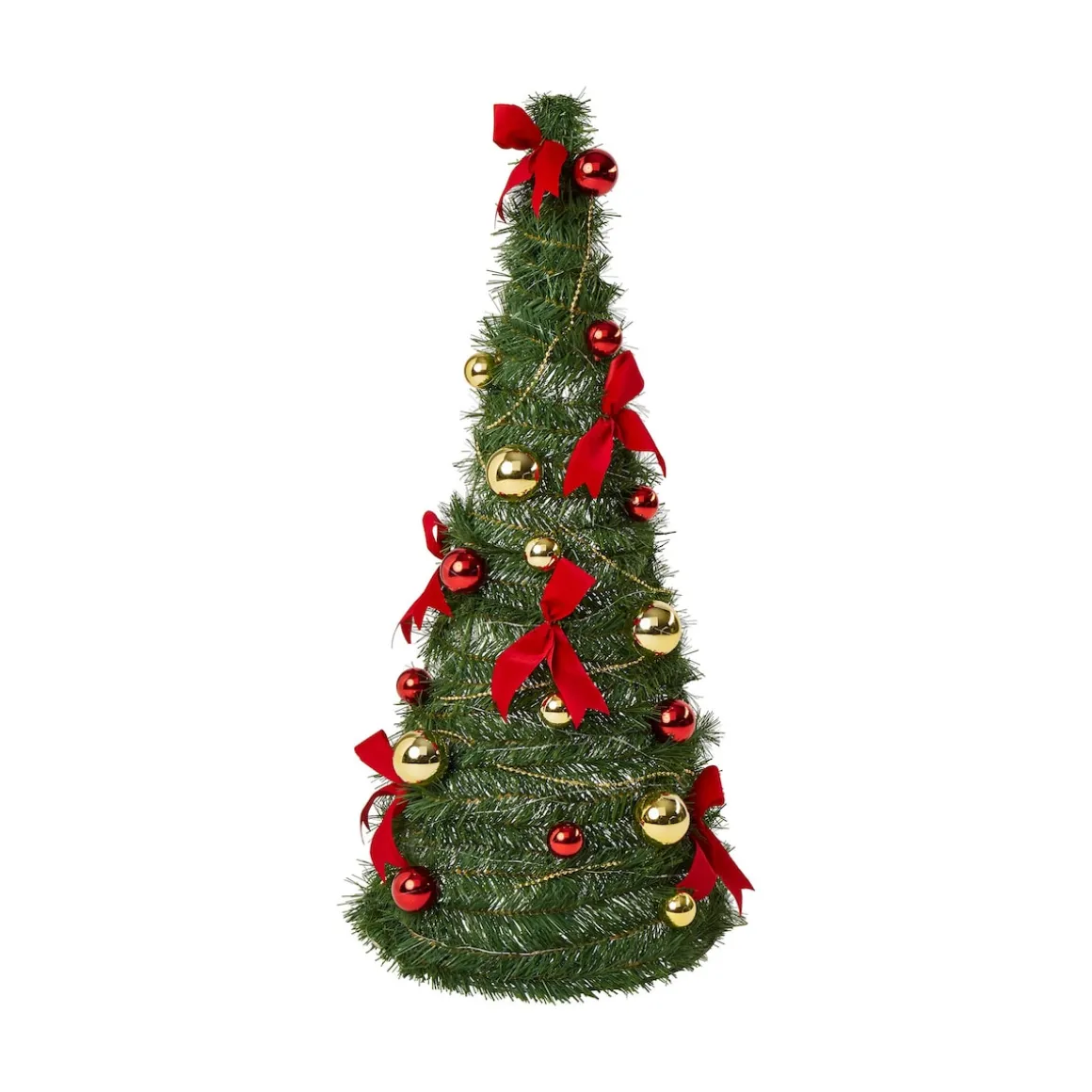 Künstlicher Pop-up-Weihnachtsbaum mit LED-Beleuchtung, geschmückt, 90 cm