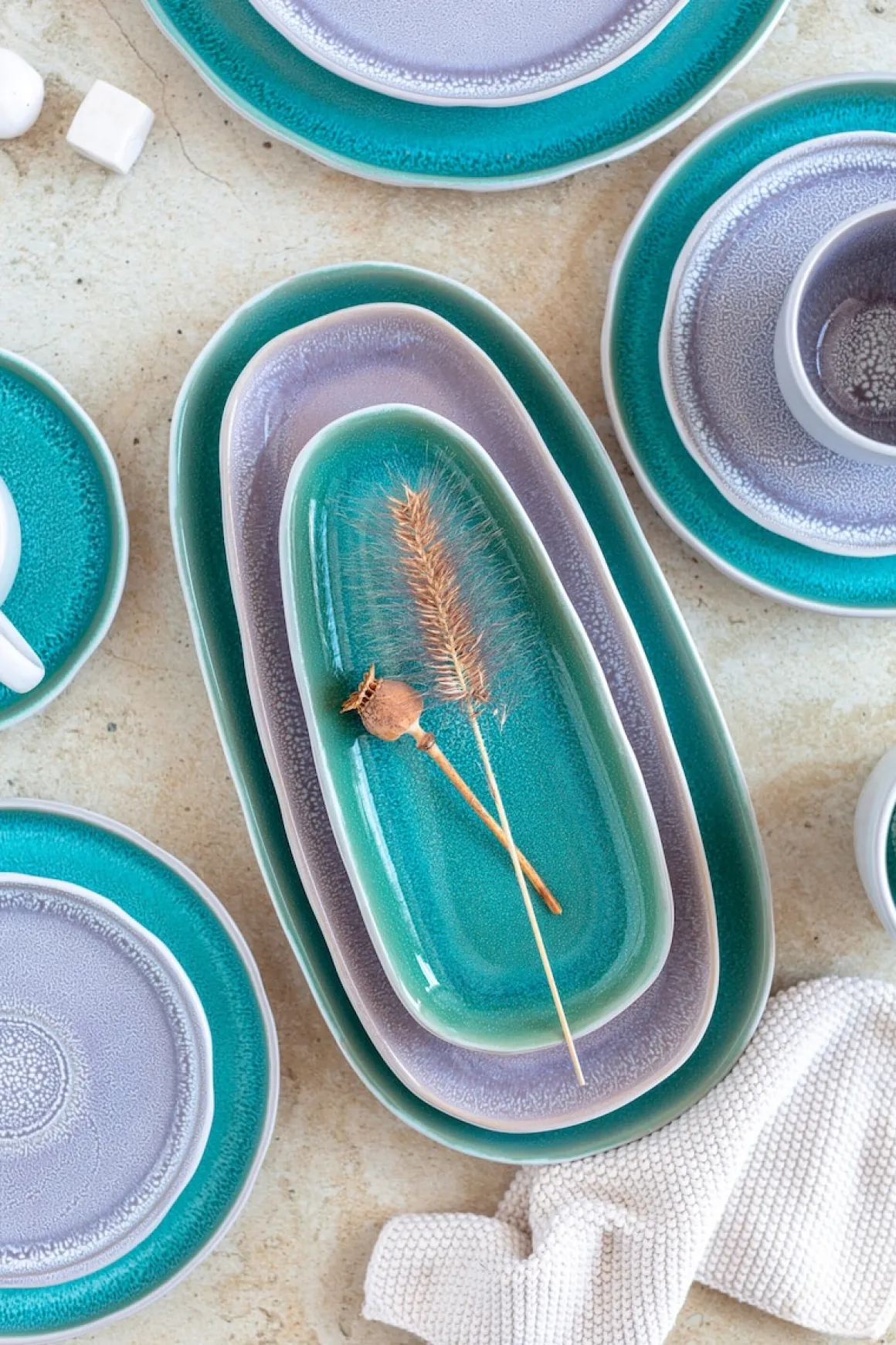 Kombiservice, Steinzeug Elea Hellgrün