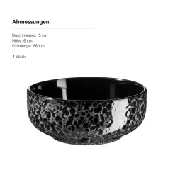 Kombiservice, Steinzeug Filippa Schwarz