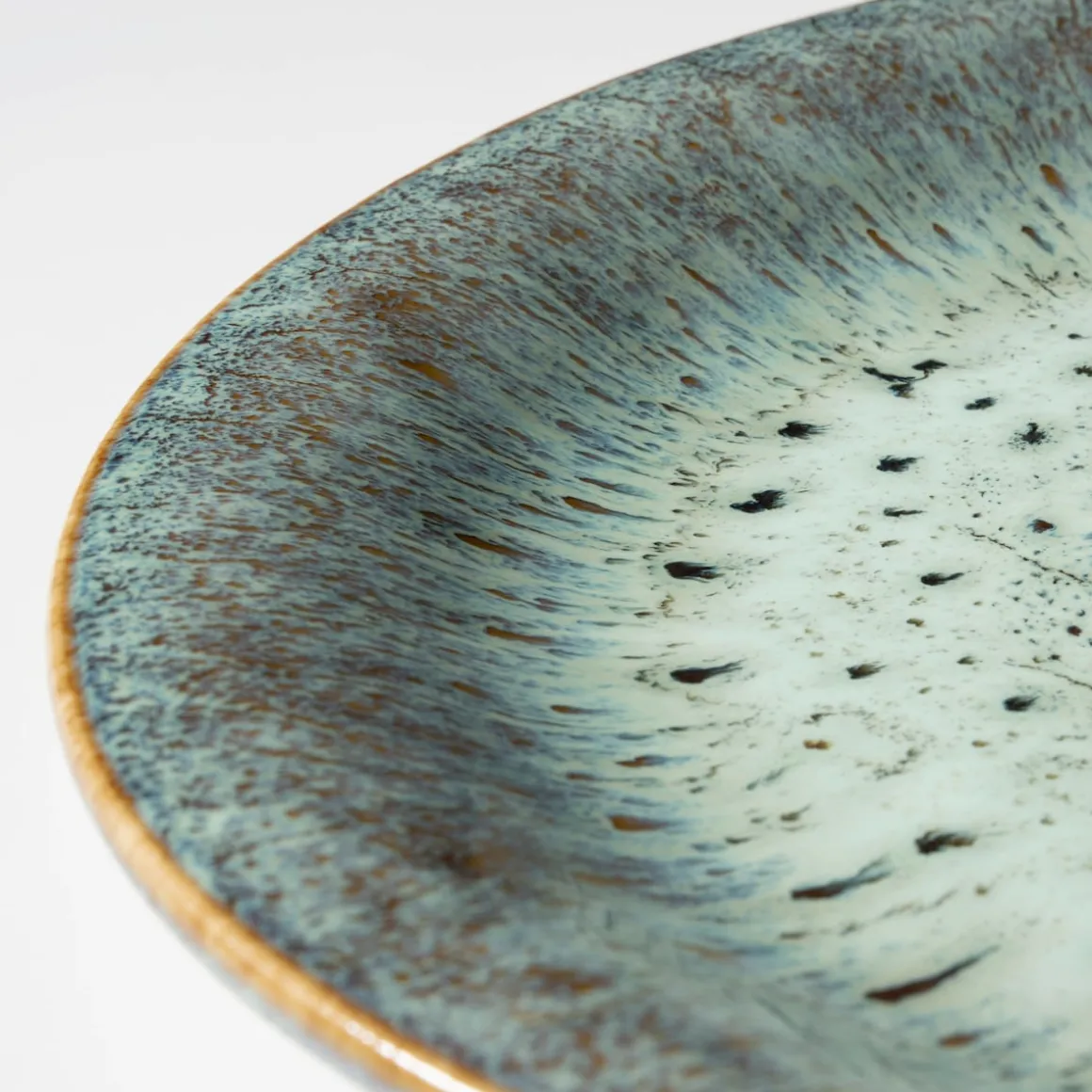 Kombiservice, Steinzeug Flussufer blau, grün, braun