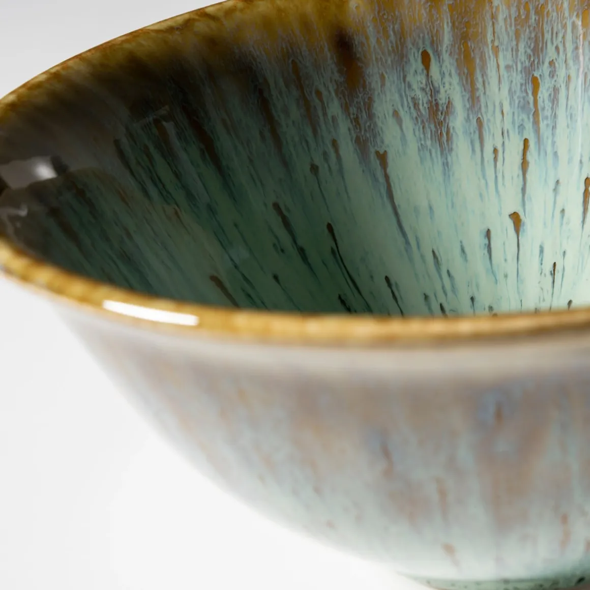 Kombiservice, Steinzeug Flussufer blau, grün, braun