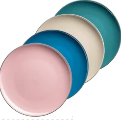 Kombiservice, Steinzeug Maila Petrol, Altrosa, Beige, Dunkelblau