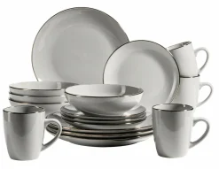 Kombiservice, Steinzeug METALLIC RIM Grau