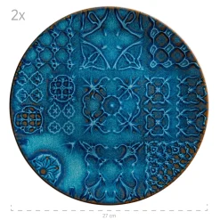 Kombiservice, Steinzeug Trad. Tiles Blau