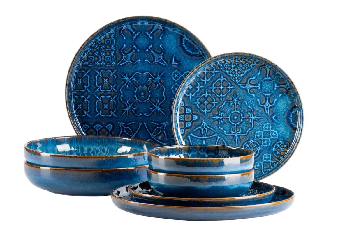 Kombiservice, Steinzeug Trad. Tiles Blau