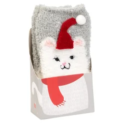Kuschel-Socken „Weihnachtskätzchen“