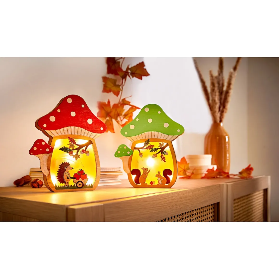 LED-Dekoration "Pilz" grün