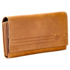 Lederbörse „Hibiskus“ cognac