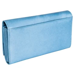 Lederbörse „Hibiskus“ hellblau