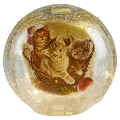LED-Glaskugel "Weihnachtskatzen"