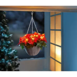 LED-Hängekorb „Weihnachtsstern“