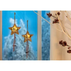 LED-Holzsterne, 2 Stück