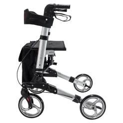 Leichtgewicht-Rollator Premium, Aluminium, mit Rückengurt und Tasche - AT51006 silber