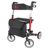 Leichtgewicht-Rollator Premium, Aluminium, mit Rückengurt und Tasche - AT51006 rot