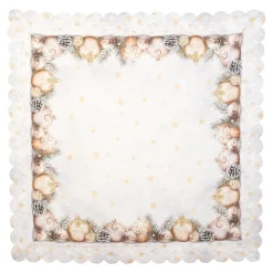 Mitteldecke „Festtagskugeln“, 85x85 cm