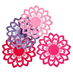 Pfannenschoner, Untersetzer Filzblüten "Fleur", 4 Stück