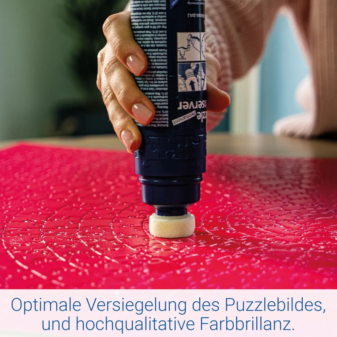 Puzzletisch mit 4 Schubladen, drehbar inkl. Abdeckung + Puzzle-Kleber Permanent, 200 ml für 1500 Teile