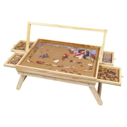 Puzzletisch mit Spielbrett-Deckel + LED-Licht für 500 Teile