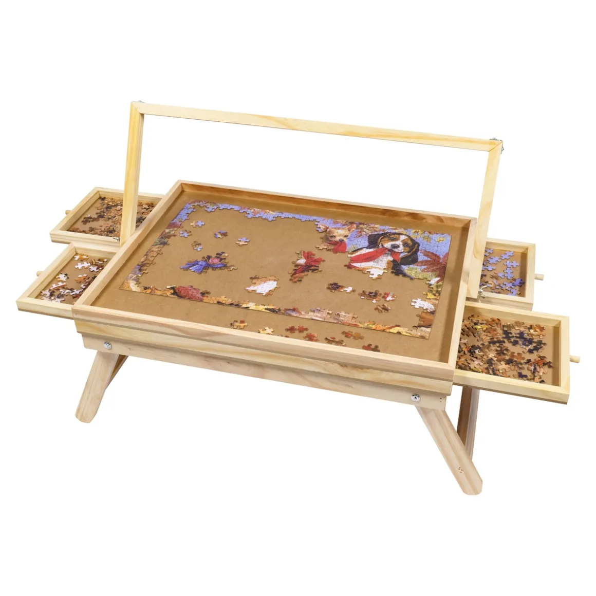 Puzzletisch mit Spielbrett-Deckel + LED-Licht für 500 Teile