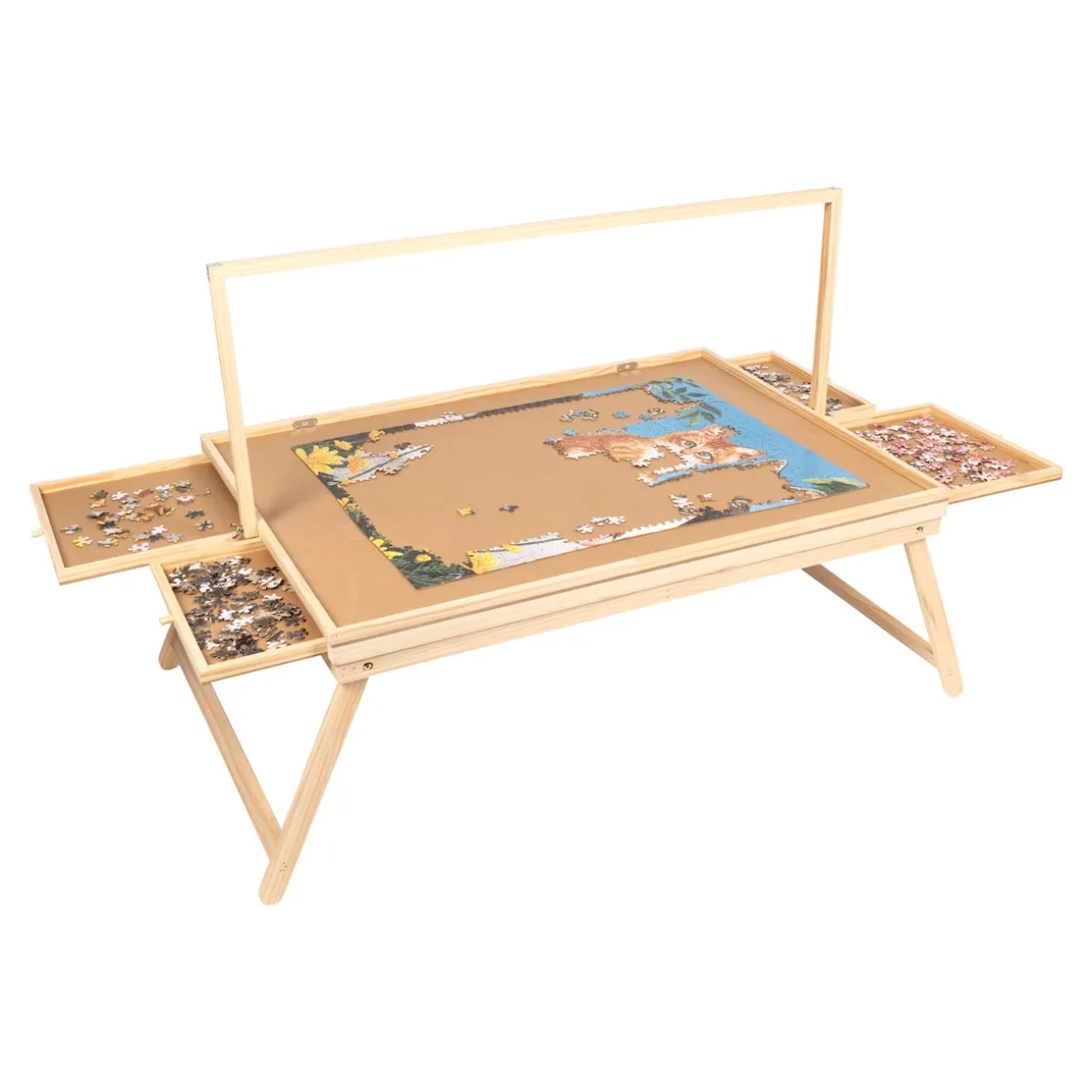 Puzzletisch mit Spielbrett-Deckel + LED-Licht für 1000 Teile