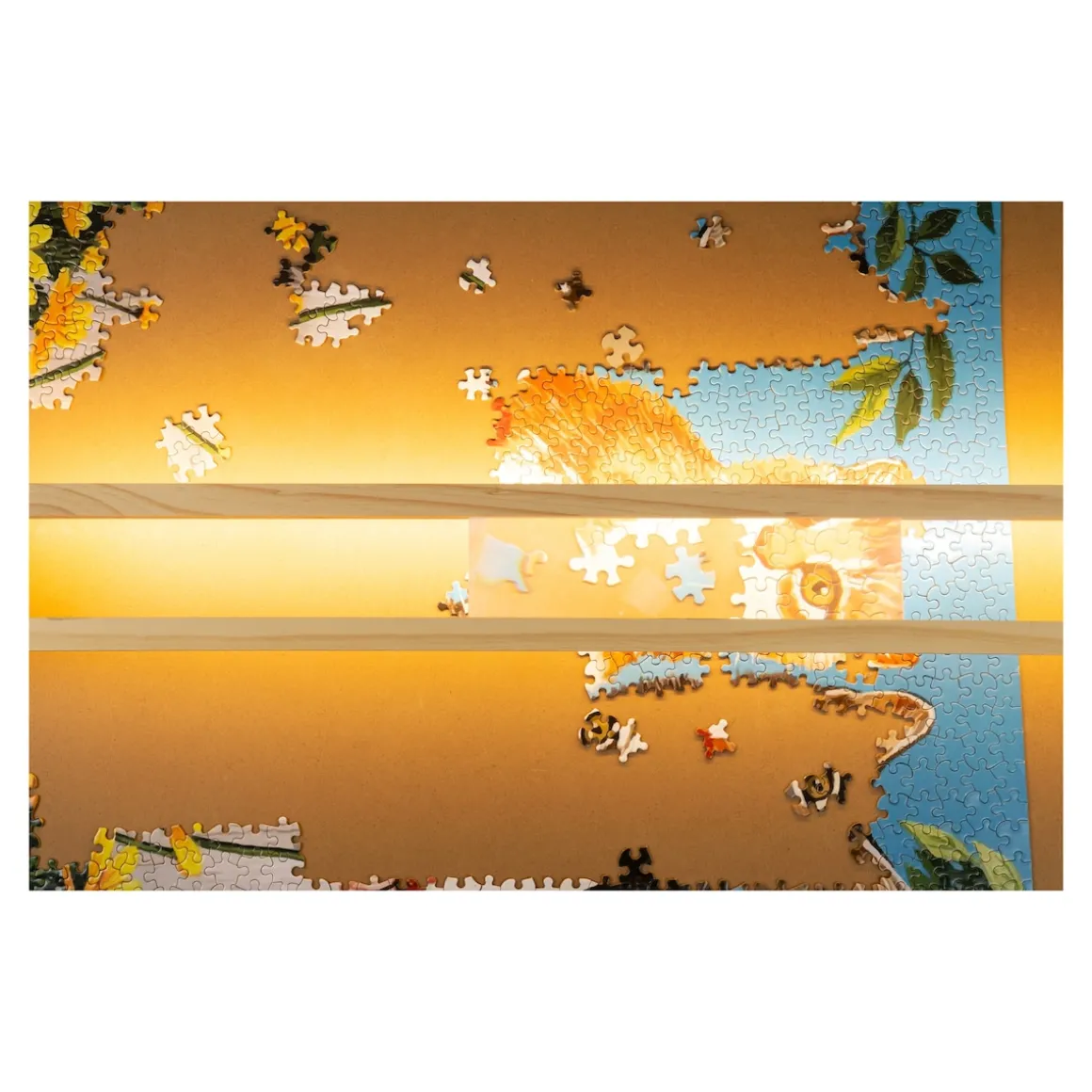 Puzzletisch "Premium" mit LED-Licht, 4 Schubladen, Lupe, mit Beinen, klappbar klein für 500 Teile