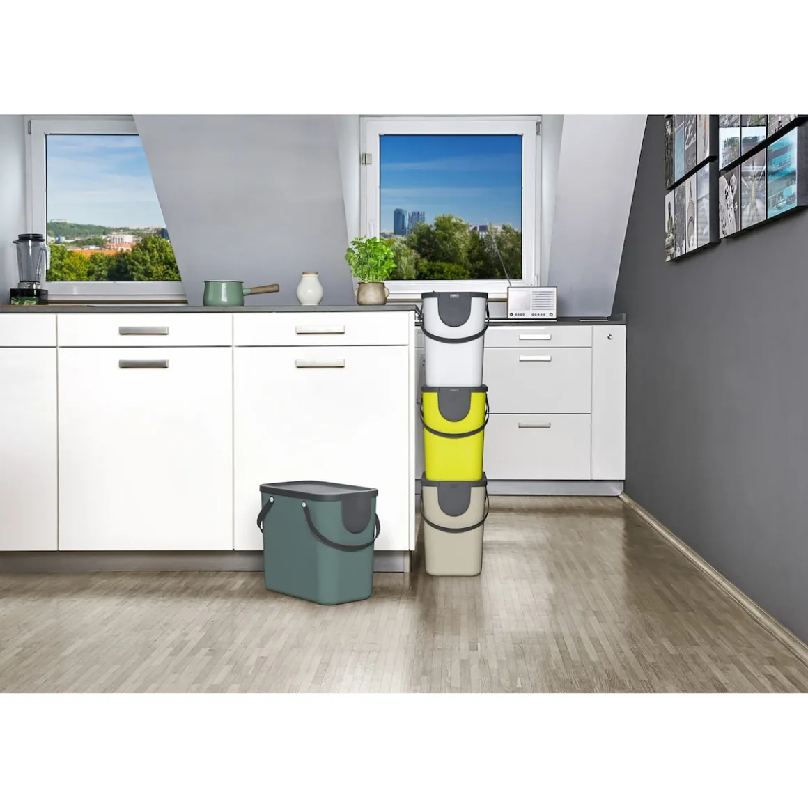 Recycling Müllsystem "ALBULA", 25 l beige