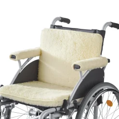 Rollstuhlauflage-Set, 3-teilig, Schurwolle natur
