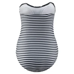 Schlank-Badeanzug „Punkte/Streifen“