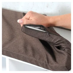 Schuhschrank mit Sitzkissen aus Stoff