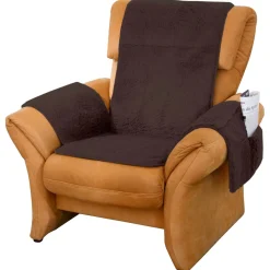 Sesselschoner mit Schurwolle braun