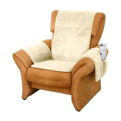 Sesselschoner mit Schurwolle natur