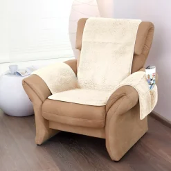 Sesselschoner mit Schurwolle natur