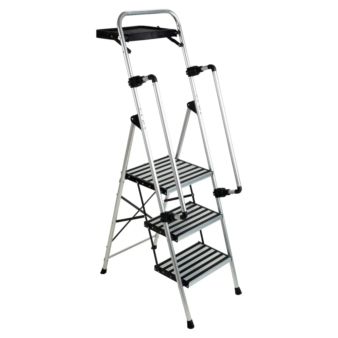 Sicherheitsleiter, Trittleiter 3 Stufen mit Handlauf