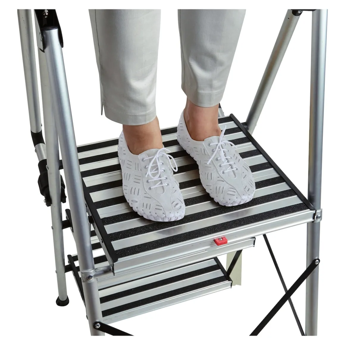 Sicherheitsleiter, Trittleiter 3 Stufen mit Handlauf