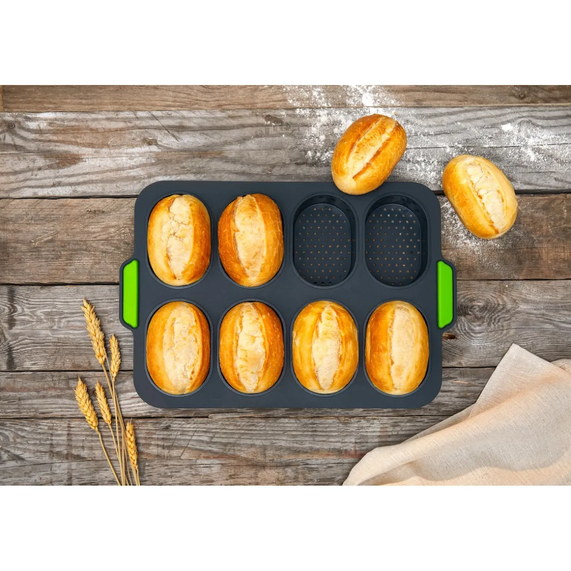 Silikonform „Knusper-Brötchen“