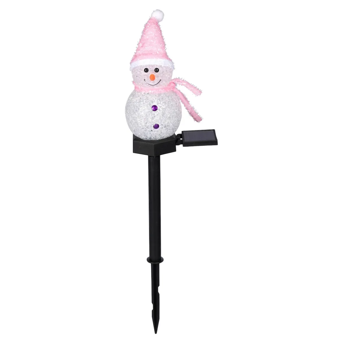 Solar-Gartenstecker „Schneemann“ rosa
